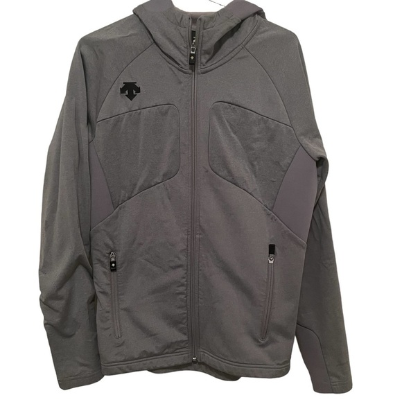 Descente Men’s Fleece Running Soft Shell Jacket in Gray Sz XS - Picture 1 of 16